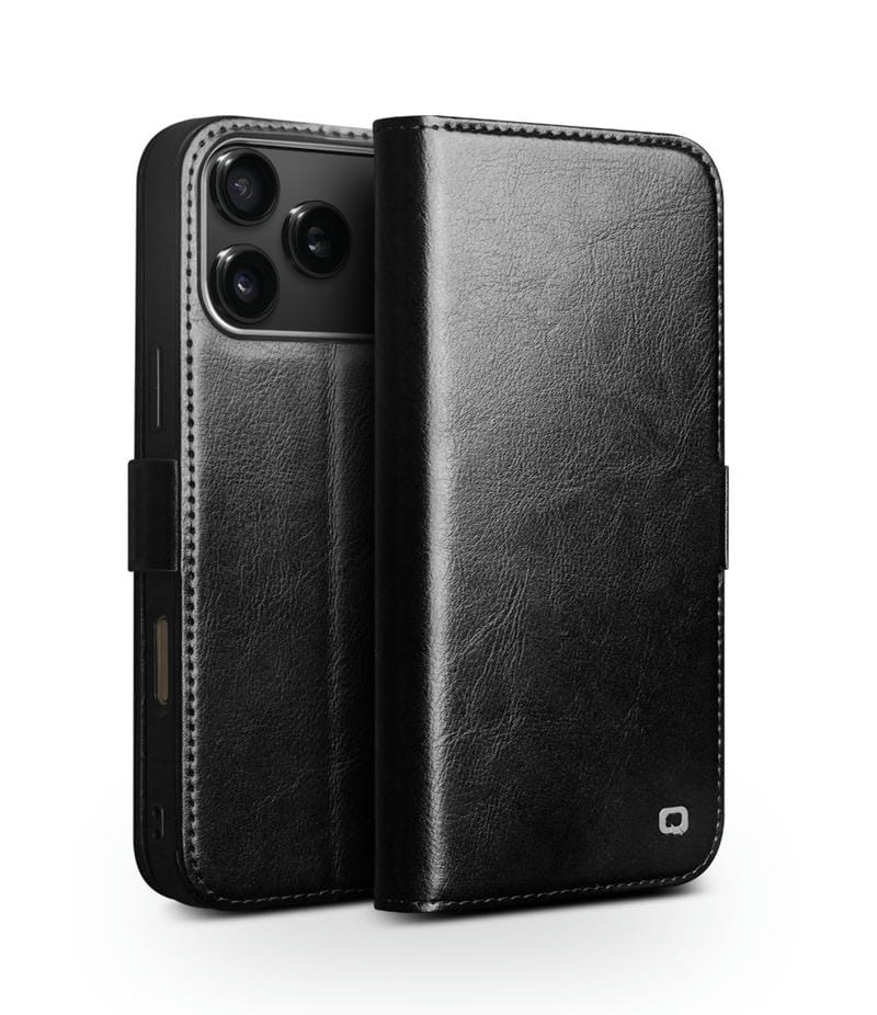 Bao da iPhone 17 Pro Max Qlino Wallet da bò thật - Bản có khóa cài 362589